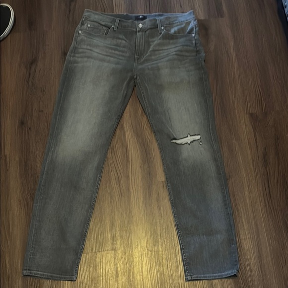 7 For All Mankind NWOT Men's Gray Distressed Jeans